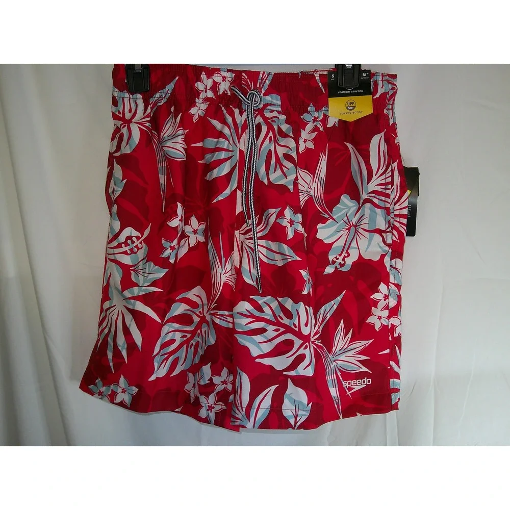 Speedo Swim Trunks Floral Comfort Stretch UPF 50+ Sun Protection Small‎ $35 NWT